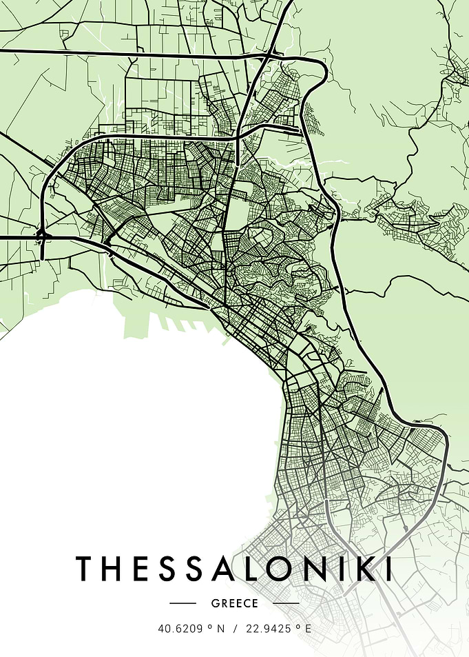 Thessaloniki Citymap Green