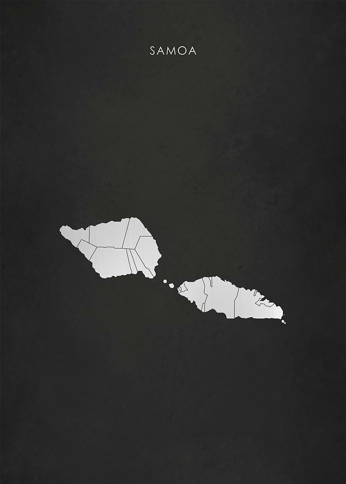 Silver Samoa Islands Map