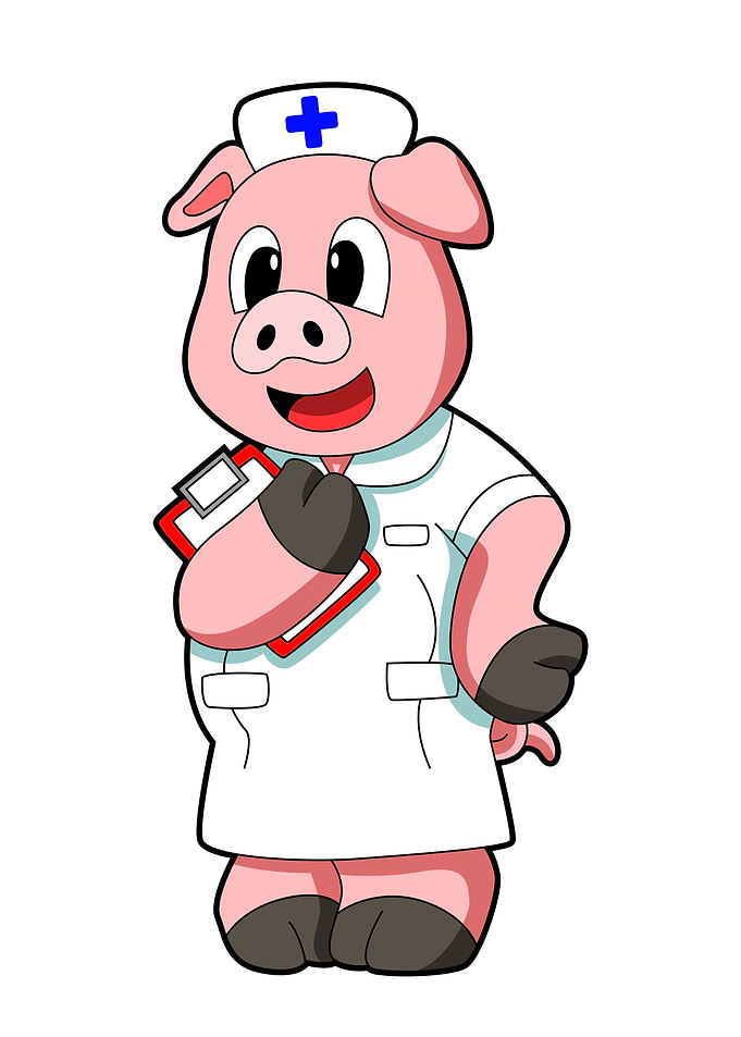 Pig Nurse Smock Notepad
