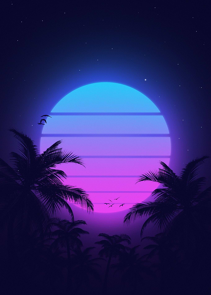 80s Vaporwave Palm