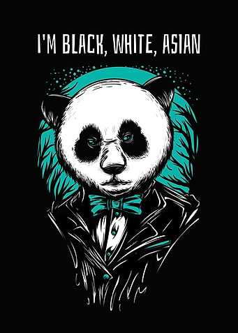 Black White Asian Bear