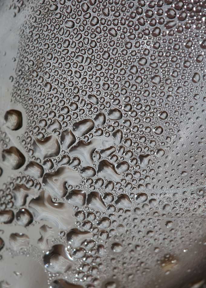 Water droplets close up