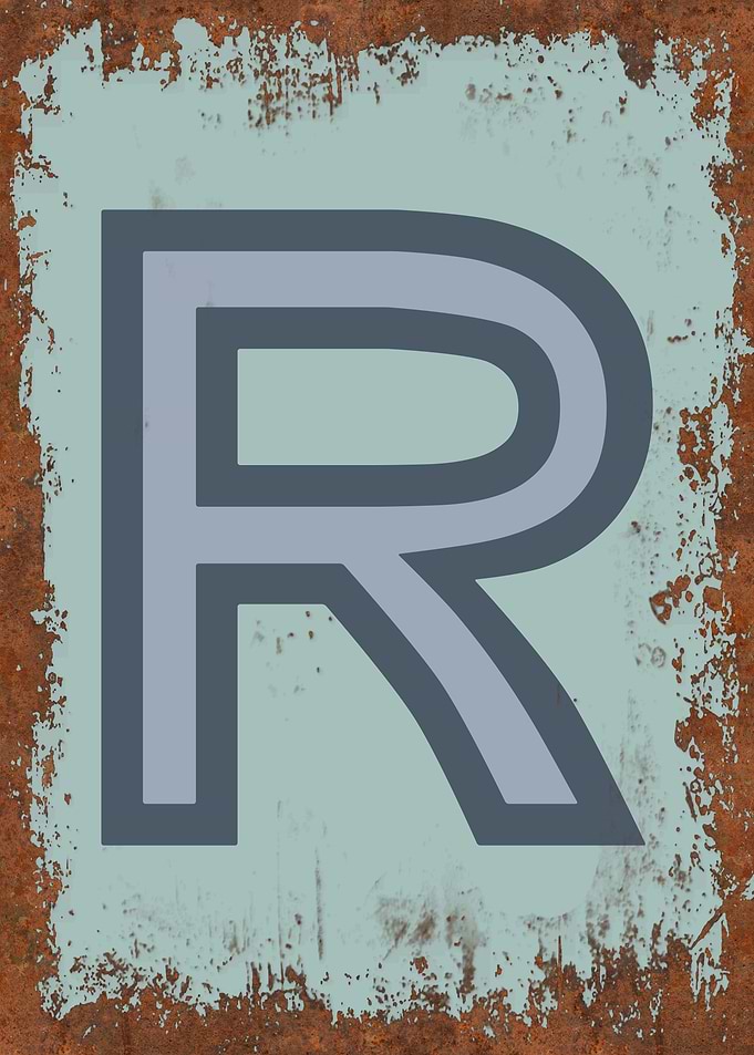 Rusted Funky Letter R