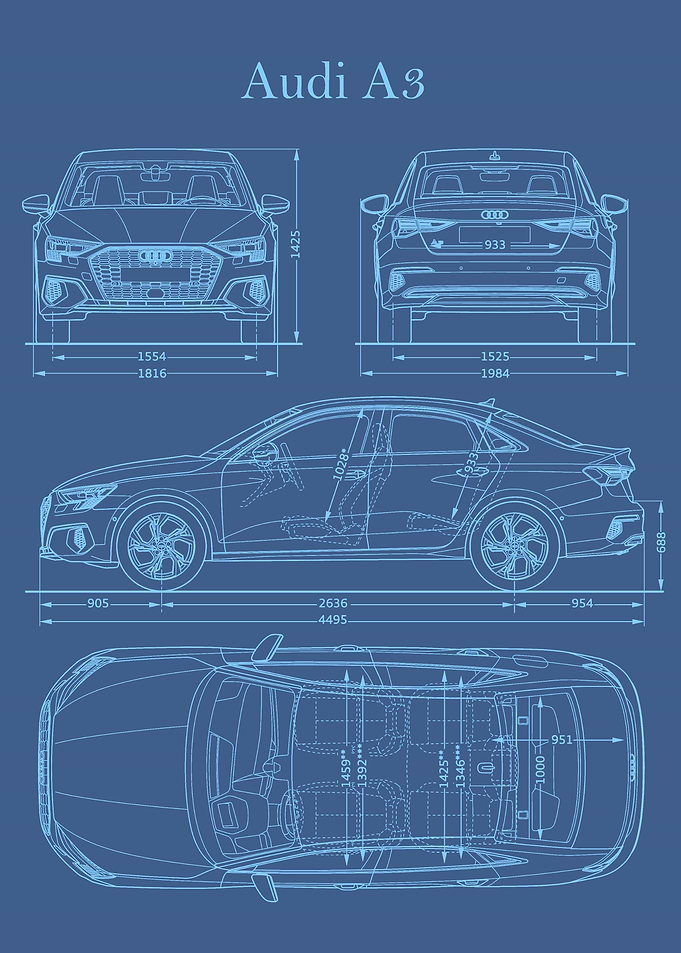 Audi A3 2020 Blueprint
