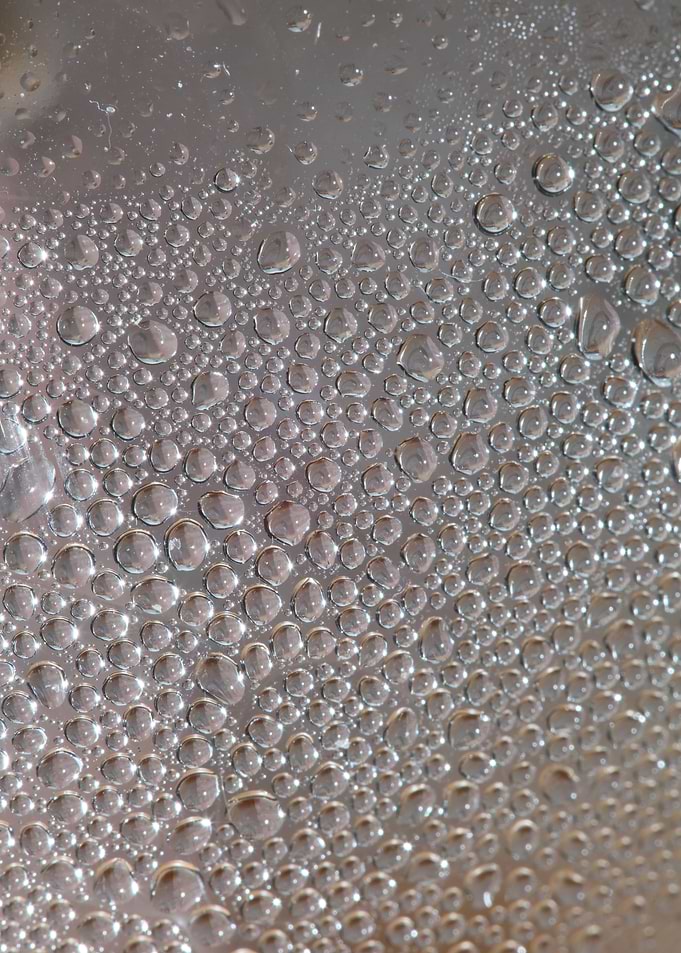 Water droplets close up