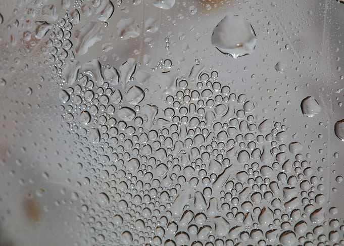 Water droplets close up