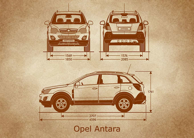 Opel Antara Blueprint old