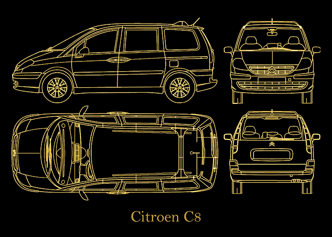 Citroen C8 Blueprint gold