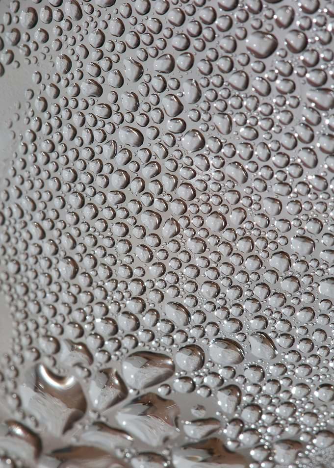 Water droplets close up