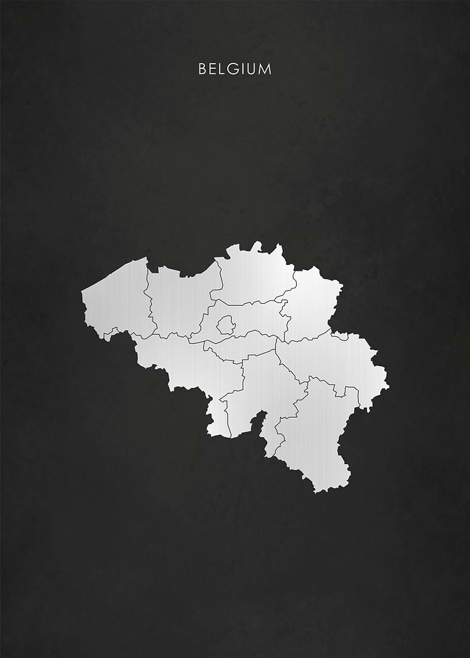 Silver Belgium Map