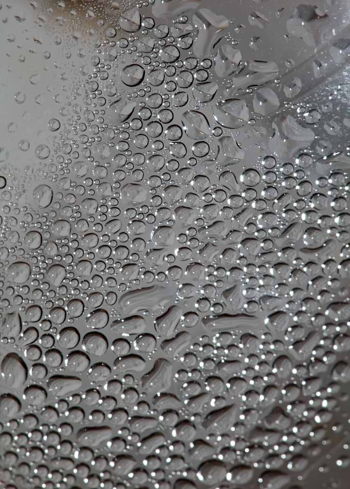 Water droplets close up