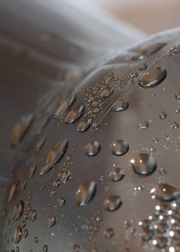 Water droplets close up