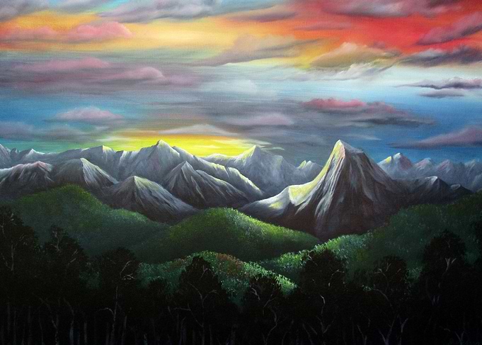 Sunset Alps