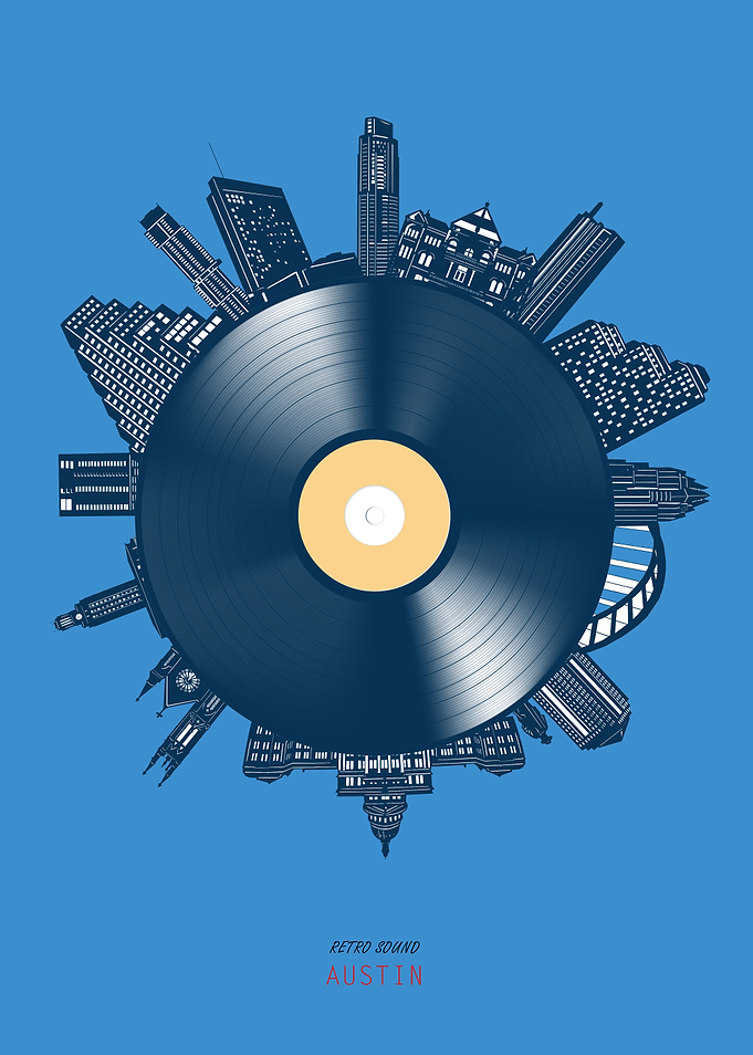 austin vinyl blue