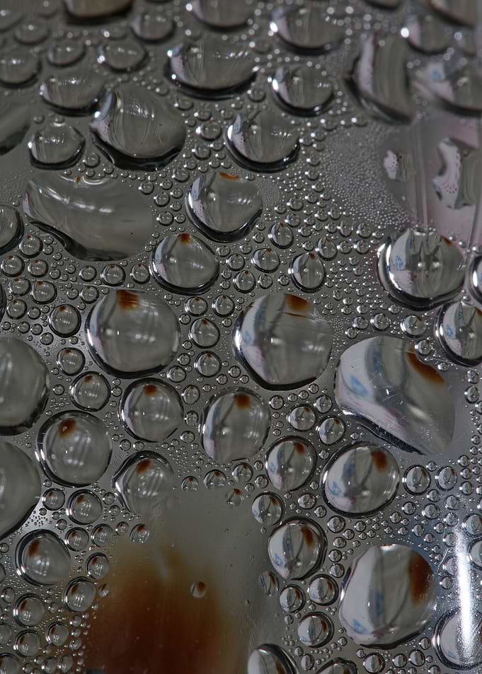 Water droplets close up