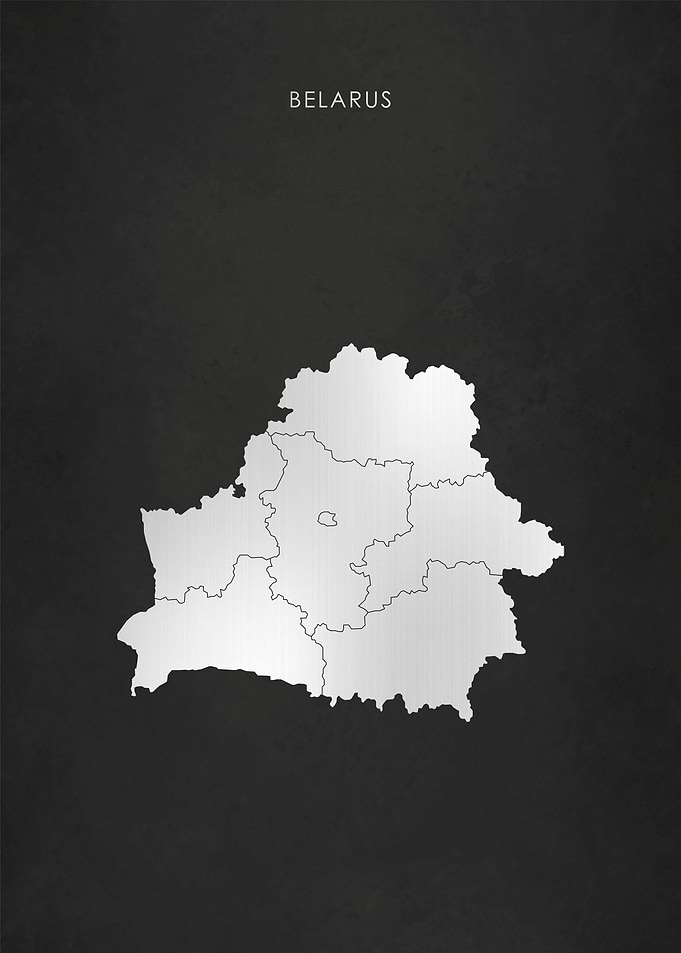 Silver Belarus Map