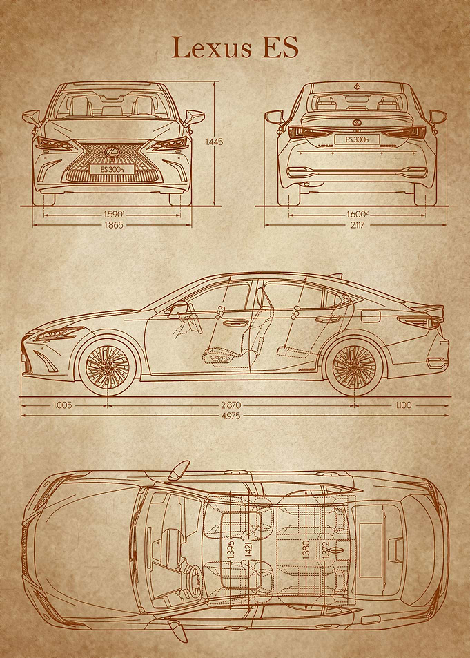 Lexus ES 2019Blueprint old