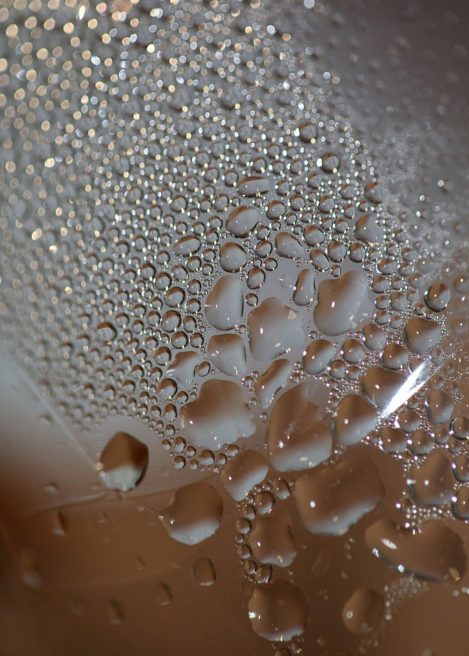 Water droplets close up