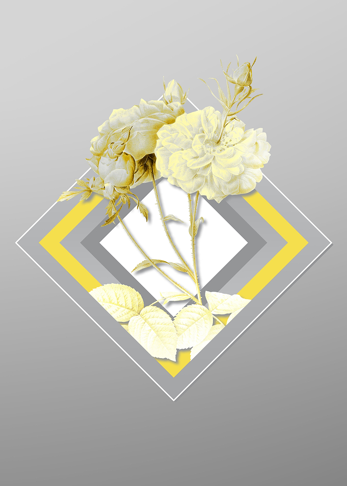 Gray Floral Illustration
