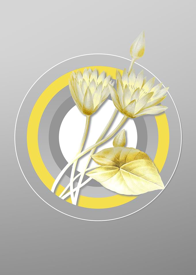 Gray Floral Illustration