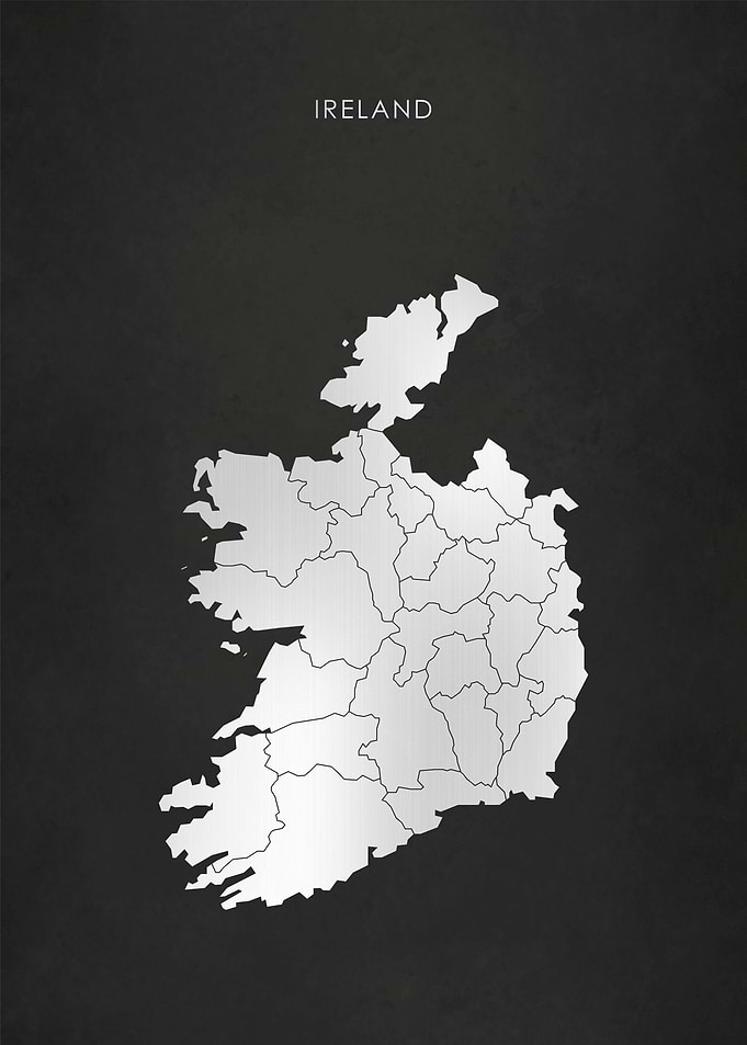 Silver Ireland Map