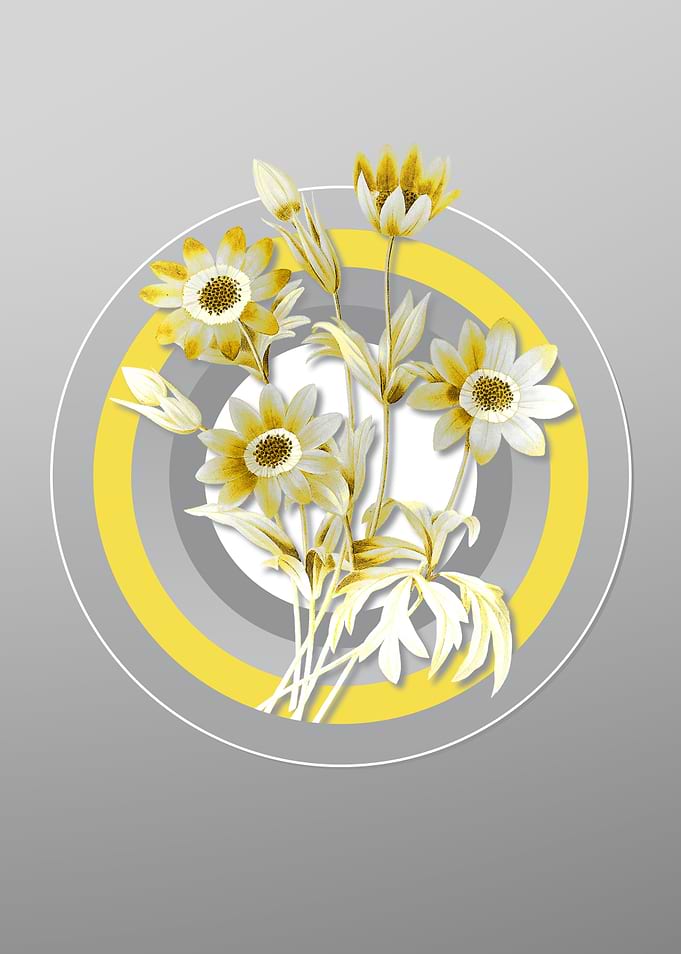 Gray Floral Botanical Art