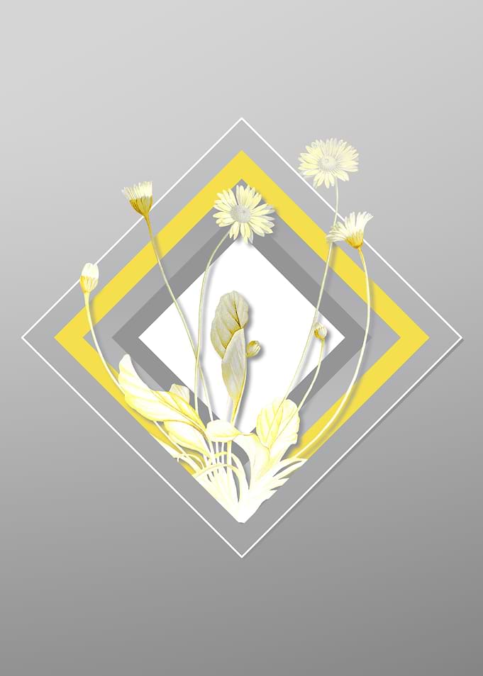 Gray Floral Illustration