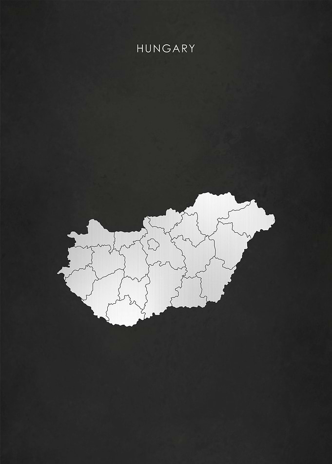 Silver Hungary Map