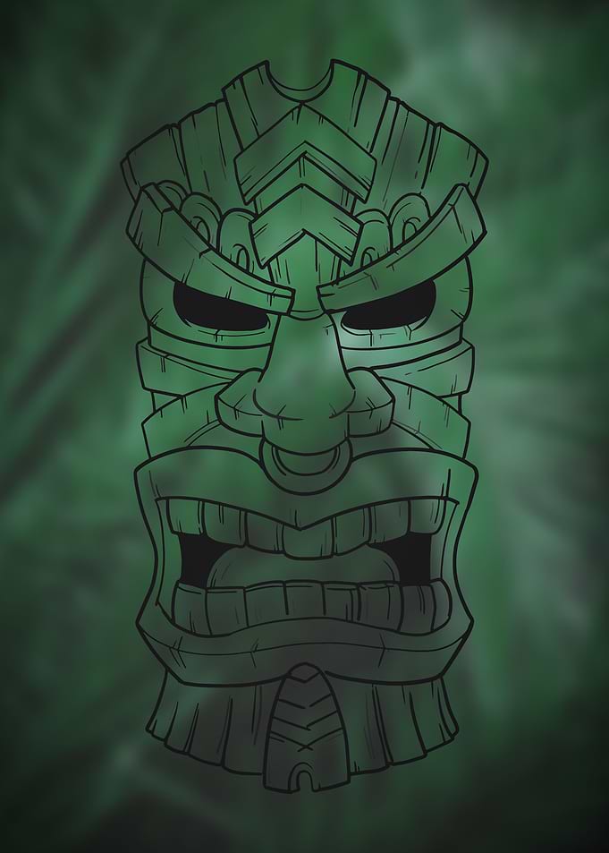 Hawaiian Tiki Totem Mask