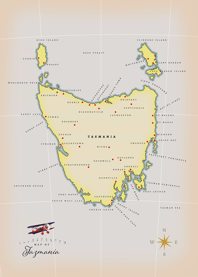 map of Tasmania