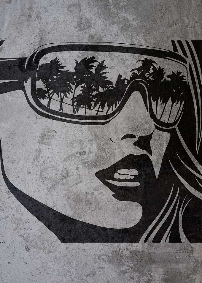 SUNGLASSES GIRL GRAFFITI
