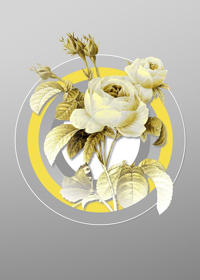 Gray Floral Botanical
