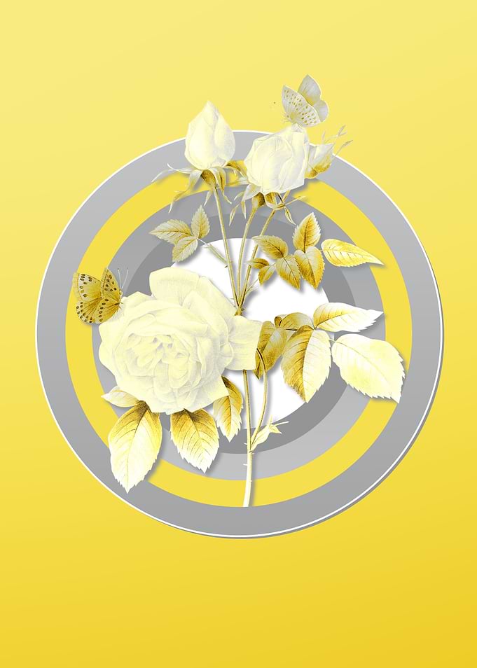 Yellow Floral Drawing