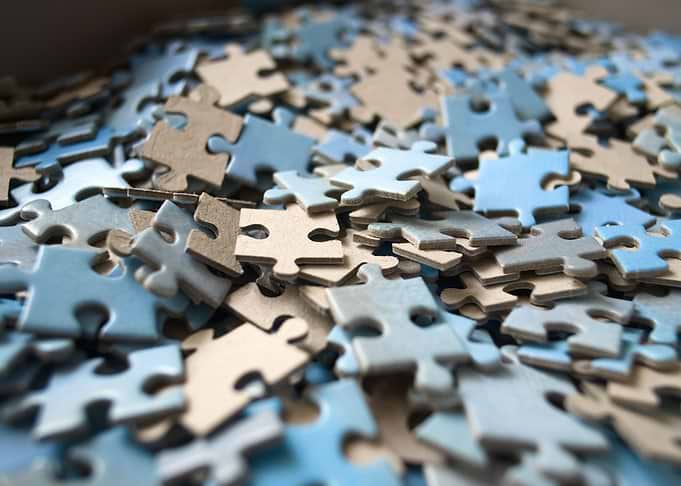 Jigsaw puzzle close up