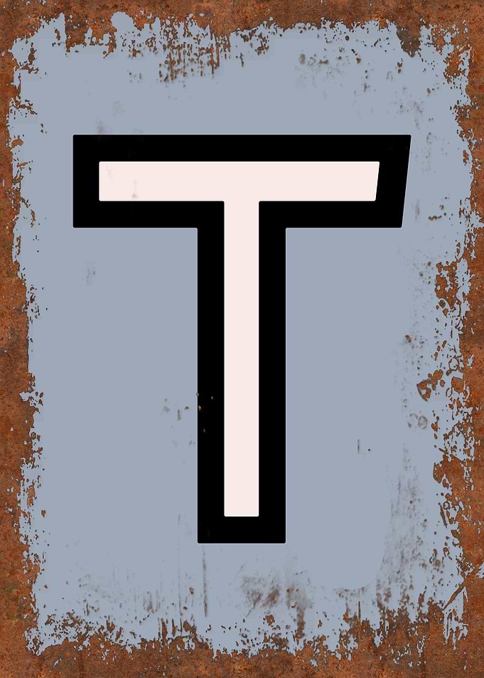 Rusted Funky Letter T