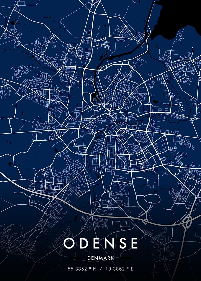 Odense City Map Blueprint