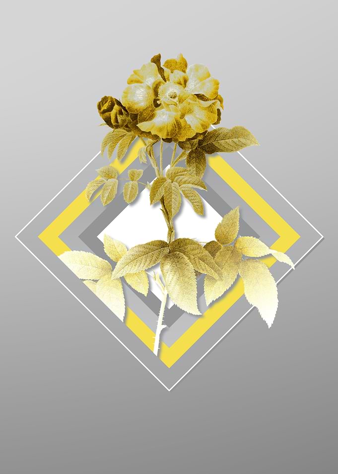 Gray Floral Botanical