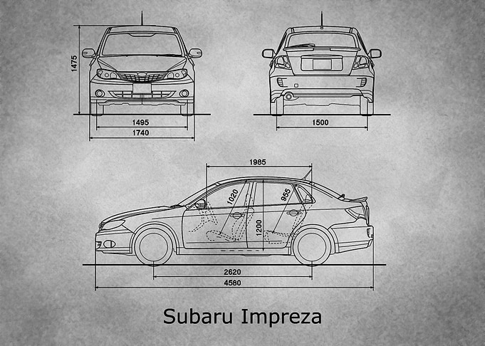 Subaru Impreza gray old