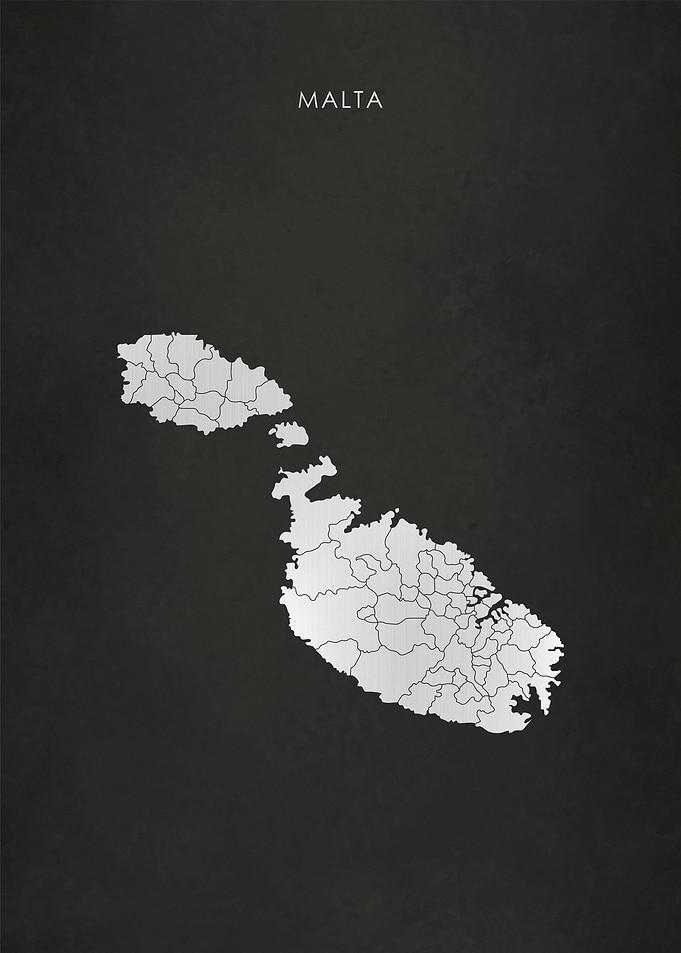 Silver Malta Map