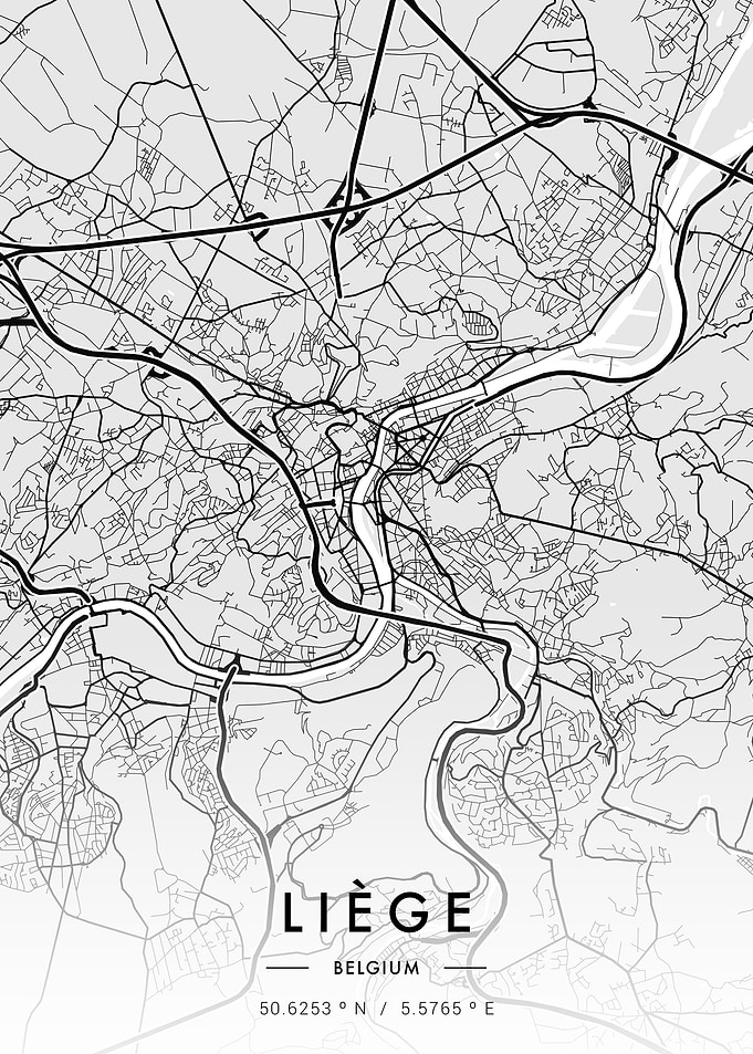 Liege City Map White