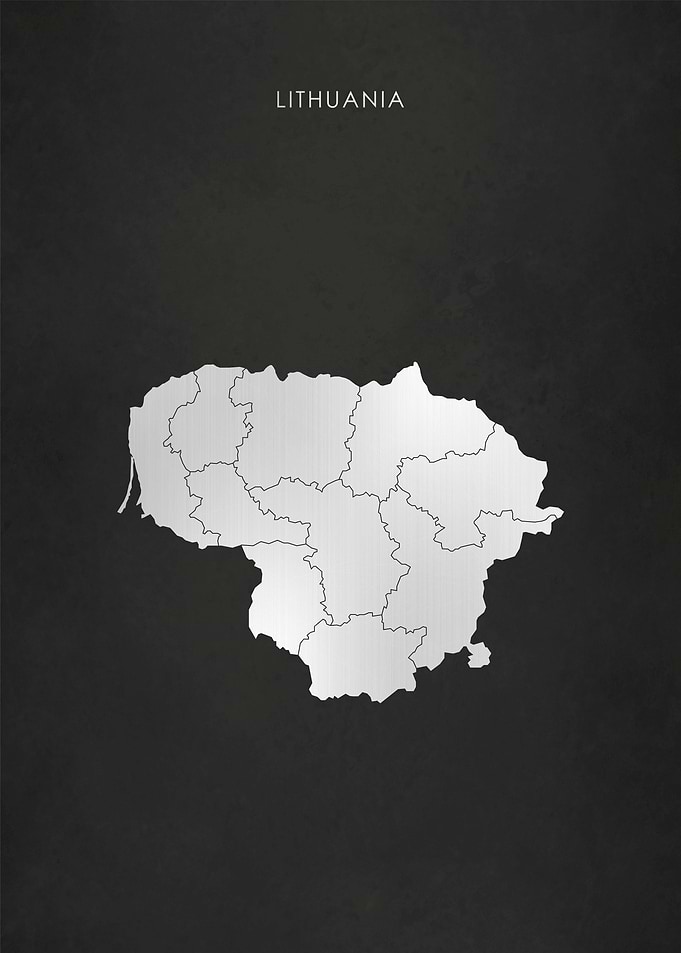 Silver Lithuania Map