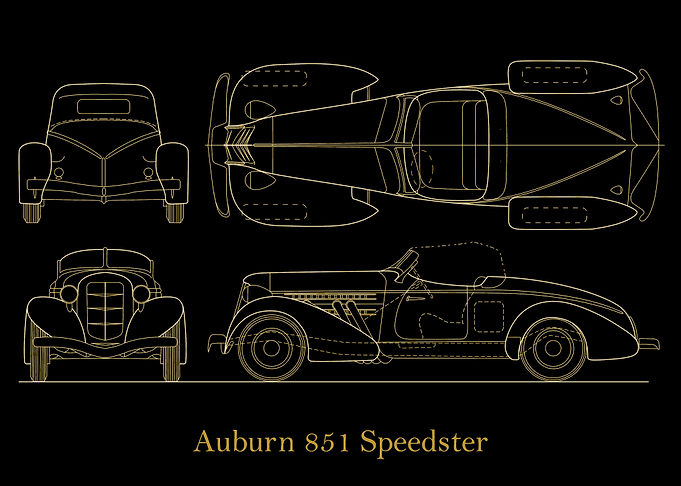 Auburn 851 Speedster gold