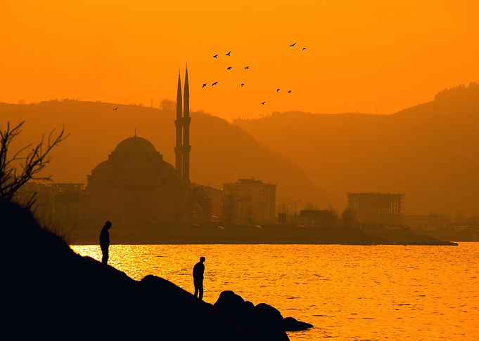 Sunset indian seaside