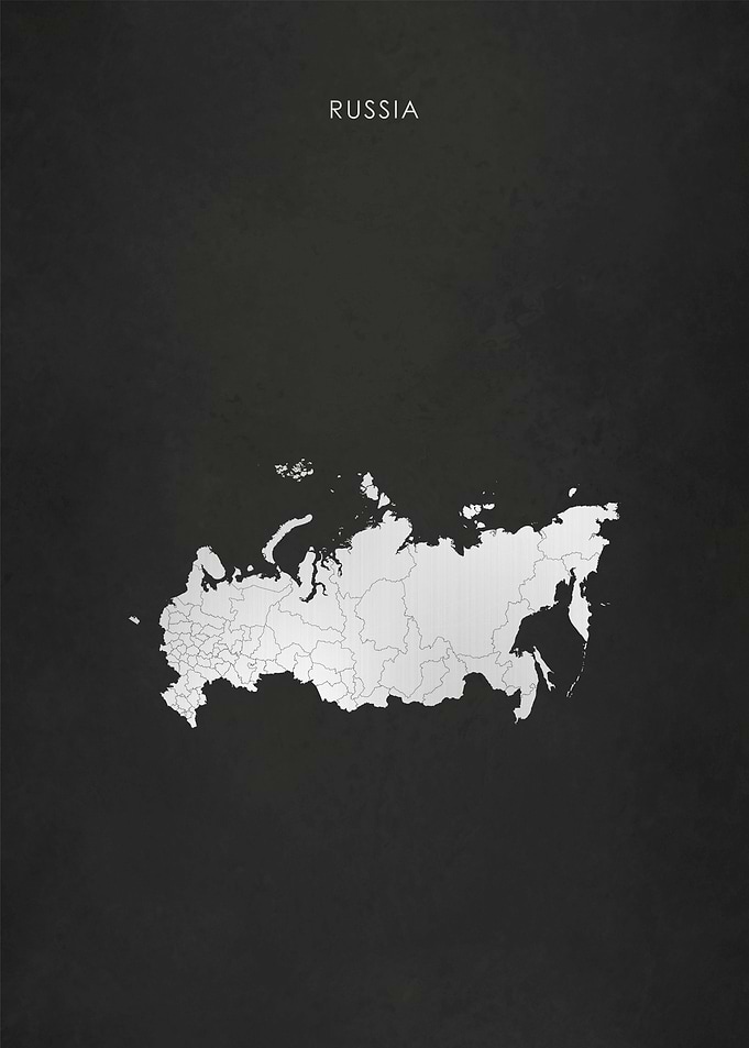 Silver Russia Map