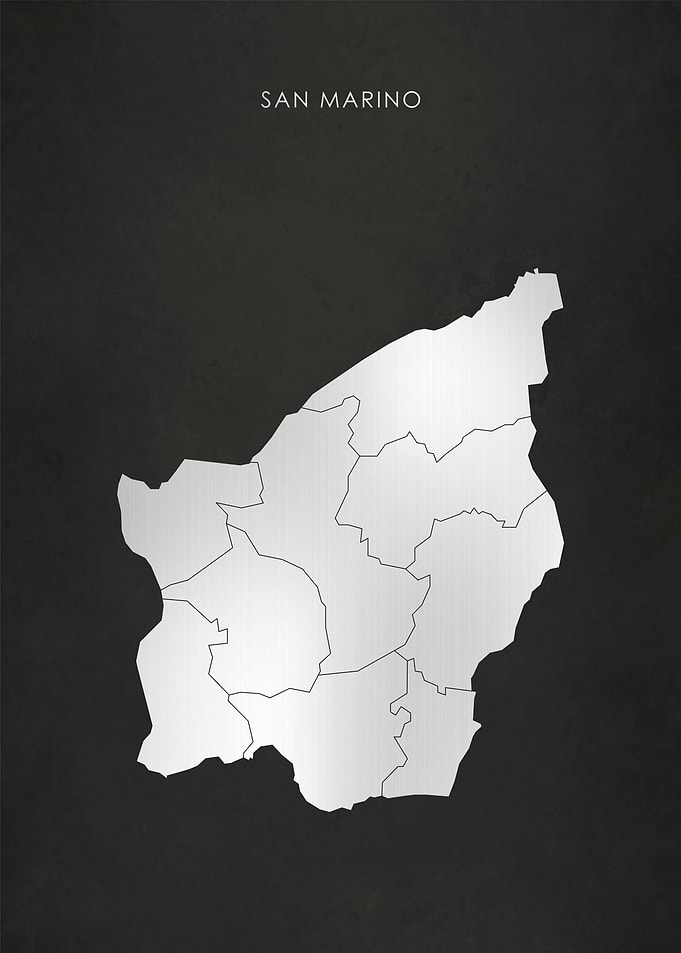 Silver San Marino Map
