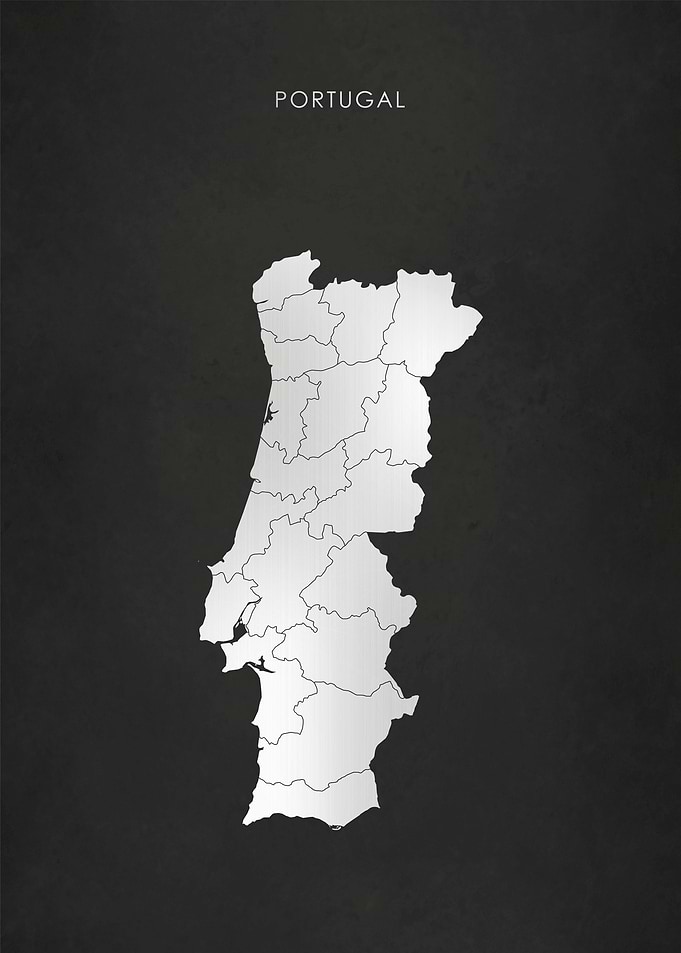 Silver Portugal Map