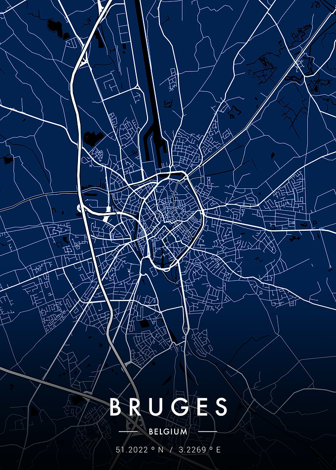 Bruges City Map Blueprint