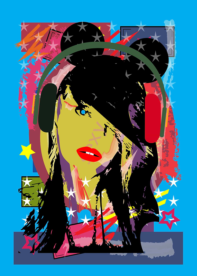 Sexy woman with headphones
