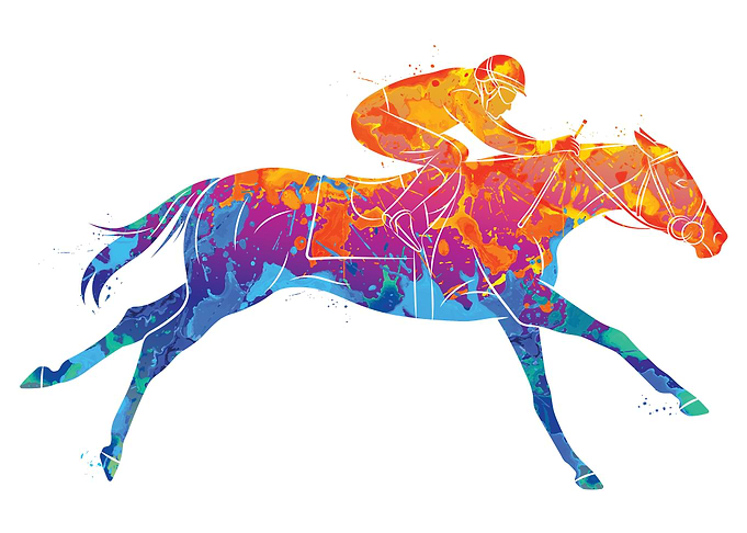 Watercolor Horse Riding