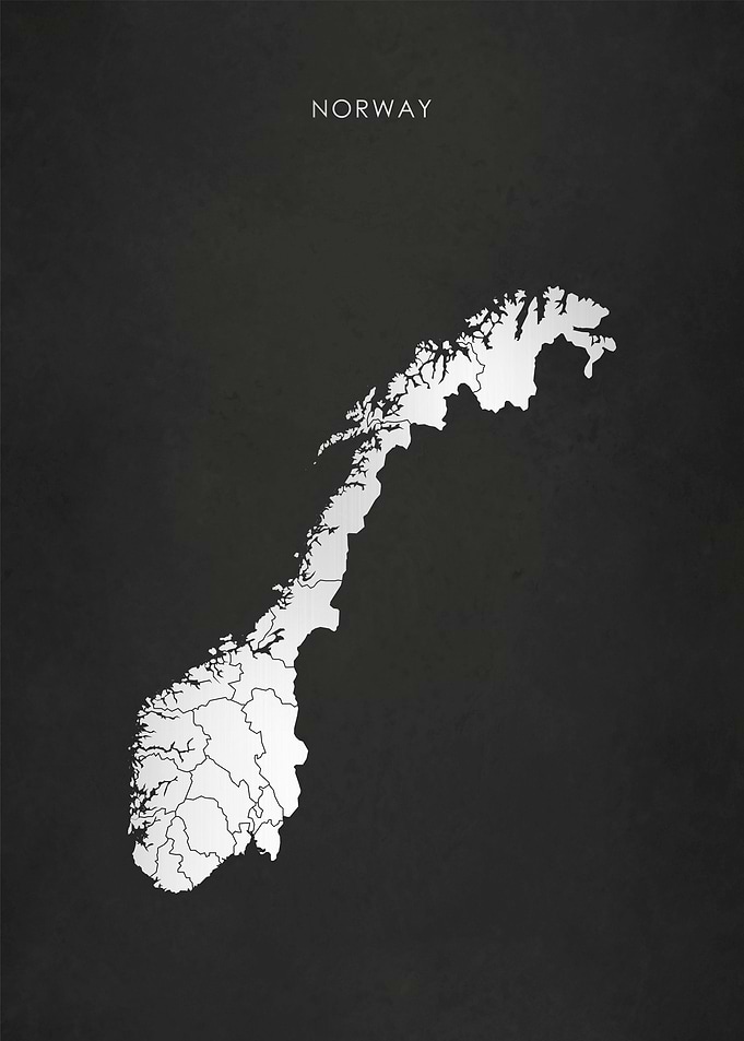Silver Norway Map